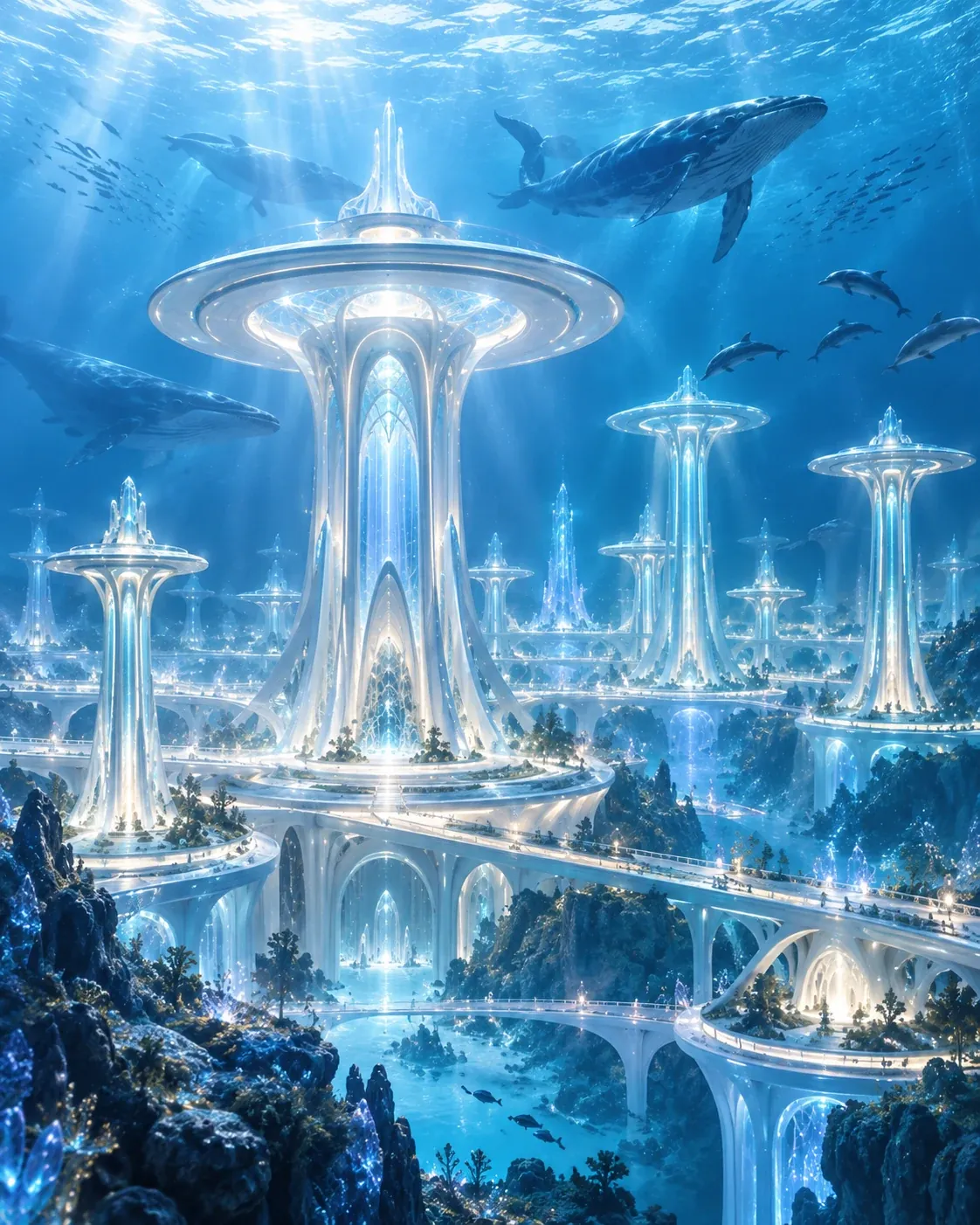Cidade de cristal aghartiana sob as águas